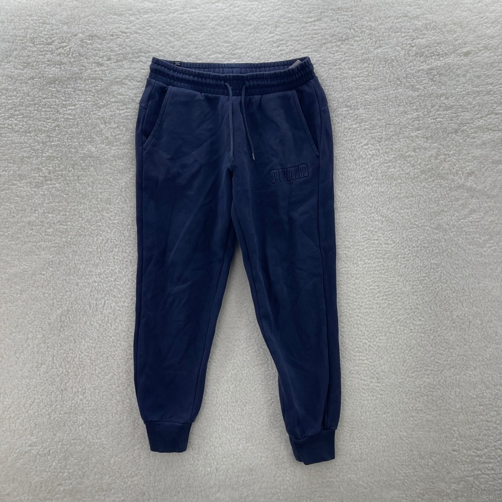 Puma Sweatpants Mens M Blue Joggers Drawstring Casual Gym Comfy Athleisure